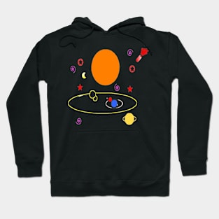 Star System illustration on Black Background Hoodie